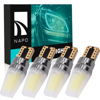 Комплект світлодіодних ламп Napo T10-COB10-Lens W5W T10 4 шт Білий (2508372254)
