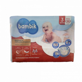 Дитячі підгузки Bambik 3 Midi (4-9 кг) 36 шт