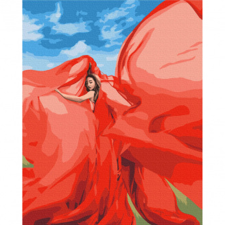 Картина за номерами Жінка в червоному Lana Musienko Brushme BS37565 40x50 см