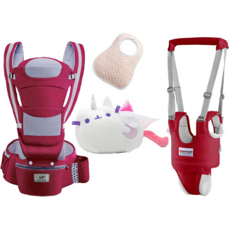 Хипсит Baby Carrier эрго-рюкзак кенгуру переноска 6 в 1 игрушка Пушин кот Луна (vol-1880) Красный