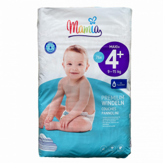 Підгузники Mamia Premium 4+ Maxi+ 9-15 кг 152 шт