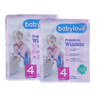 Дитячі одноразові підгузники Babylove Premium 4 maxi 8-14 кг 84 шт