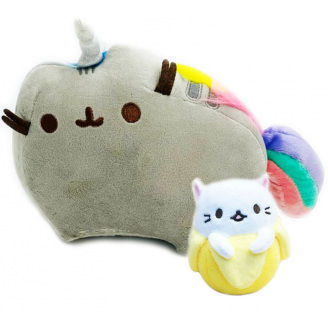 Мягкая игрушка кот-единорог радуга и игрушка-брелок Пушин кэт банан S&T 18 х 15 см Разноцветный (vol-1753)