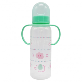 Пляшечка пластикова з ручками Mega Zayka MGZ-0207(Green) 250 мл
