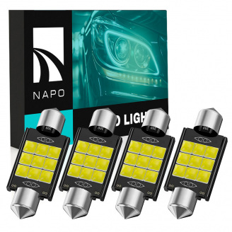 Комплект світлодіодних ламп Napo LED SJ-3030-9SMD 31mm C5W C10W 4 шт Білий (2476326660)