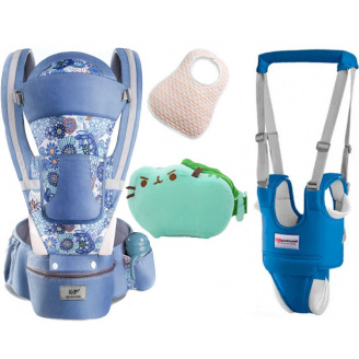 Хипсит Baby Carrier эрго-рюкзак кенгуру переноска 6 в 1 игрушка Пушин кот дракон (vol-1898) Синий