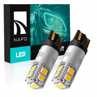 Комплект світлодіодних ламп Napo T10-2835-10smd W5W T10 2 шт Білий (2508454561)