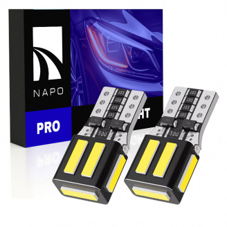 Комплект світлодіодних ламп Napo PRO T10-7020-7smd W5W T10 2 шт Білий (2495404003)