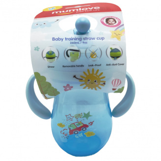 Поїльник з трубочкою Mega Zayka MGZ-0312 (Blue) 260 мл