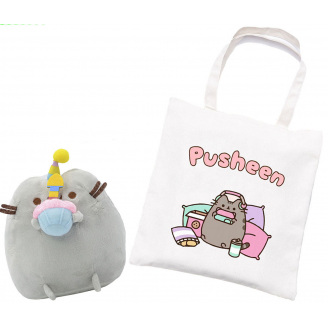 Комплект 2Life М'яка іграшка Pusheen cat 12х15 см та Сумка-шоппер 38х35 см v-12384
