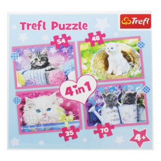 Пазлы 4в1 Trefl Веселые котики (34396)