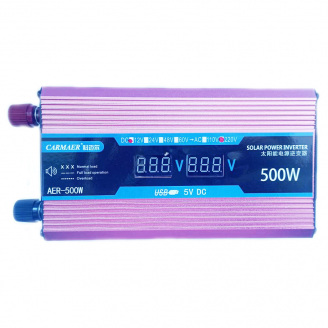 Инвертор напряжения Carmaer Power Inverter 025 c 12V на 220V 500W модифицированная синусоида Red (11066-hbr)