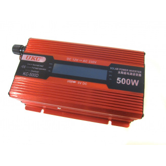 Преобразователь UKC авто инвертор 12V-220V 500W LCD KC-500D