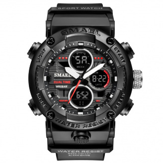 Часы наручные мужские Smael 8038 Black (15180-hbr)