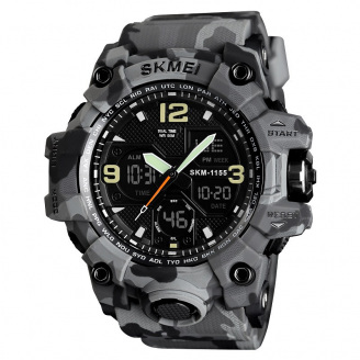 Часы наручные мужские Skmei 1155 Gray Camo, 1155BCMGY (12283-hbr)