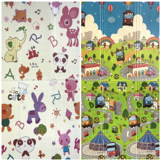 Игровой термо коврик двухсторонний в сумке No Brand Baby Home Textile EVA 180х120х0.8 см Разноцветный (103615)