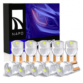 Комплект світлодіодних ламп Napo PRO T10-F2 W5W T10 10 шт Білий (2459947577)