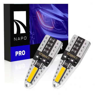 Комплект світлодіодних ламп Napo PRO T10-7020-2smd W5W T10 2 шт Білий (2495409530)