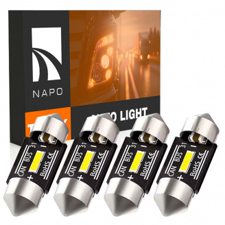 Комплект світлодіодних ламп для вантажівок Napo Truck SJ-7020-1SMD 24V 31mm C5W C10W 4 шт Білий (2530976069)