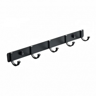 Вішалка настінна універсальна Boer з 5 гачками 35 см Black (H051345)