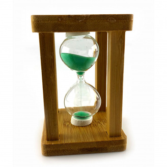 Пісочний годинник в бамбуку No Brand Time is Money 3 хв Зелений пісок (DN29766D)