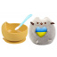 Набір S&T м'яка іграшка Pusheen cat/тарілка Y28/ложка (v-10551) Мукачево