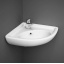 Раковина кутова підвісна RAK Ceramics RAK0048 Compact Corner 440x195x360 мм Білий (1896319942) Ворожба