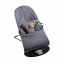 Дитячий шезлонг-гойдалка SBT group BABY Balance Soft A1 з дугою з іграшками темно-сірий/бавовна (BBT-05-00) Славянск
