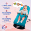 Дитячий шезлонг-гойдалка SBT group BABY Balance Soft A1 з дугою з іграшками синій в клітинку/бавовна (BBT-13-00) Ворожба