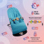 Дитячий шезлонг-гойдалка SBT group BABY Balance Soft A1 з дугою з іграшками синій в клітинку/бавовна (BBT-13-00) Ворожба