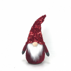 Новорічна м'яка іграшка Novogod'ko Гном червона паєтка 36 см LED (973720)