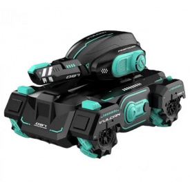 Танк на радіоуправлінні OPT-TOP з пультом і браслетом з LED-підсвічуванням Чорно-бірюзовий (2104618352)