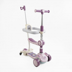 Самокат 5 в 1 "Scooter", багатофункціональний, з бортиком Skyper. Pink/Violet (175803)