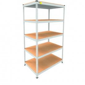 Металевий стелаж Emby Light Series 1800х600x450 мм 5 полиць ДСП до 100 кг Білий