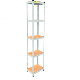 Металевий стелаж Emby Light Series 2400х450x300 мм 5 полиць ДСП до 100 кг Білий