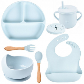 Набор силиконовой посуды 2Life Y5 6 предметов Голубой (v-11133)