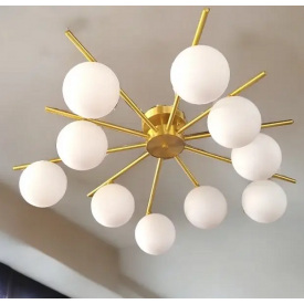 Світлодіодна люстра No Brand Промені 5009 Золотистий на 10 плафонів