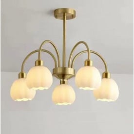 Світлодіодна люстра No Brand Тюльпан 5000 Золотистий на 5 плафонів