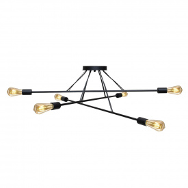 Люстра підвісна MSK Electric Asket на шість ламп Е27 NL 10320-6 BK Чорний (619548)