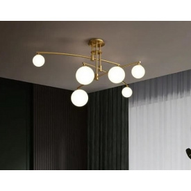 Світлодіодна люстра No Brand Перлина 8818 Золотистий на 6 плафонів