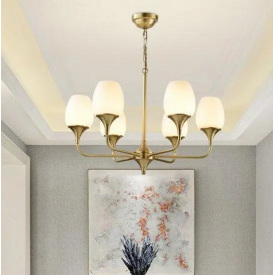 Світлодіодна люстра No Brand Жоржина 5035 Золотистий на 5 плафонів