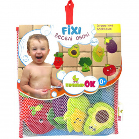 Игрушки для купания Kinderenok Fixi Веселые овощи и игровое поле