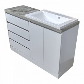 Пластикова тумба із умувальником The MIX Big 2 130x85x45 см White