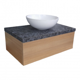 Пластикова підвісна тумба The MIX Ламі 4236 mat 5057 mat з умивальником 60х30х45 см Mona