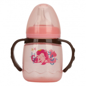 Поїльник з силіконовим носиком Mega Zayka MGZ-0314 (Pink) 180 мл