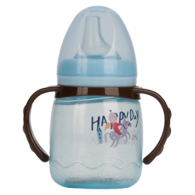 Поїльник з силіконовим носиком Mega Zayka MGZ-0314 (Blue) 180 мл