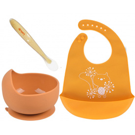 Набір силіконового посуду 2Life Y25 3 предмети Помаранчевий (v-12845)