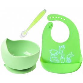 Набір силіконового посуду 2Life Y3 3 предмети Зелений (v-12844)