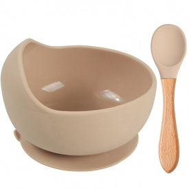 Набор силиконовой посуды 2Life Y15 2 предмета Бежевый (v-11580)