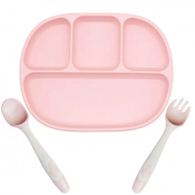 Тарілка 2Life D3 та прибори в кейсі Рожевий (v-11882)